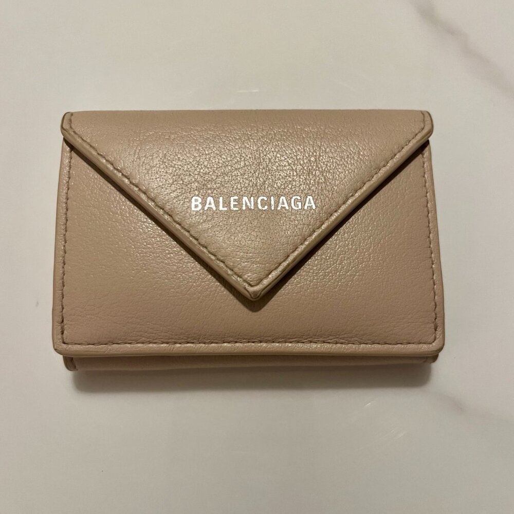 Authentic Balenciaga Papier Mini Tri-Fold Compact Wallet